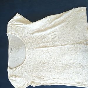 Women's Sequined Tee, Cream/White - a.n.a - XL